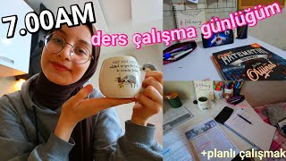 7AM DERS ÇALIŞMA GÜNLÜĞÜM! + planlı çalışmak | Nisaa