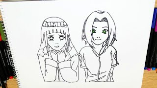 Sakura and Hinata Drawing ¦¦ Naruto's Girls