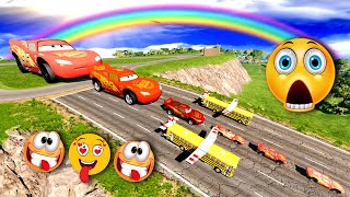 Funny Cars vs Stair Colors with Portal Trap - Giant Wheel Small Car Rescue - BeamNG.Drive