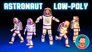 3д Космонавт в лоуполи стиле | Stylized low-poly astronaut in a spacesuit.