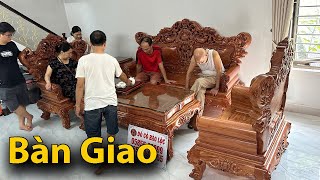 Bàn Giao - Bộ Ghế Gỗ Hương - Bộ Louis Hoàng Gia Chân 14 Gỗ Hương Đá | Đồ Gỗ Bảo Lộc