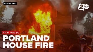 RAW VIDEO: Firefighters battle Portland house fire; 5 people displaced