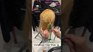 Christmas Tree Style 🌲 #braids #hair #hairstyles #christmashair #hairvideo #braidstyles #shorts