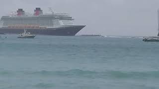 Disney Dream entering Nassau Harbour.Fight against mother nature.