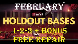 War Commander- HOLDOUT BASE 1-2-3 AND BONUS BASE/ FREE REPAIR/ 10-02-2024