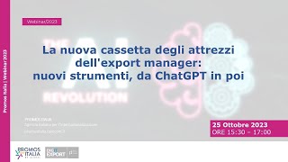 La nuova cassetta degli attrezzi dell'export manager: nuovi strumenti, da chatGPT in poi