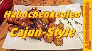 Hähnchenkeulen Cajun Style mit Ofenkartoffeln - Drumsticks Cajun Style - Outdoorchef Gasgrill