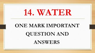 2nd PUC Water one mark question and answers