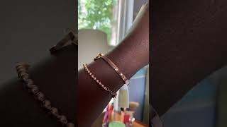 Michael Kors Rose Gold Cuff Bracelet with Clasp +  Pavoi Beaded Bracelet  = The Perfect Stack!