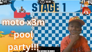 main game moto x3m pool party!!!