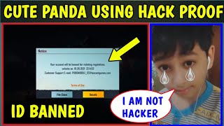 Cute Panda "Account Banned" After Using Hack | Full Proof Video | Pubg Mobile