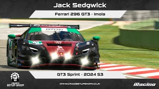 iRacing - 24S3 - Ferrari 296 GT3 - GT3 Sprint - Imola - Jak