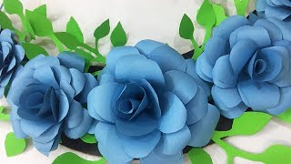 Paper Crafts: Wall hanging with paper roses | Rose flower wall hanging | how to make rose flowers