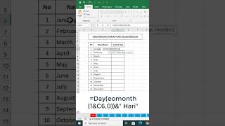 Cara Mencari Jumlah Hari Pada Bulan Tertentu  #belajarexcel #excelformula #jagoexcel