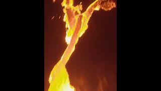 Drone soaring trough erupting volcano 🌋 #shorts