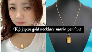 K18 japan gold necklace with Maria pendant / japan jewelry #109