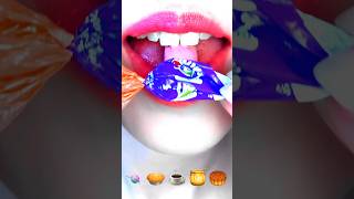 asmr CHERRY🍒 CANDY🍬 EMOJI FOOD CHALLENGE 🍬🥧☕️🍯🥮 satisfying eating sounds mukbang 먹방