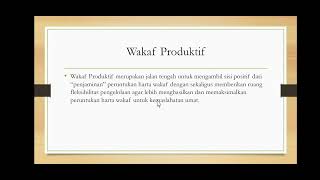 Wakaf Produktif | pertemuan #4