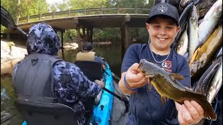 Little RIVER Kayak CATFISH! (These are some good eating!)