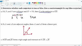 Determine Conjecture as true or false using Counterexamples. Question 3