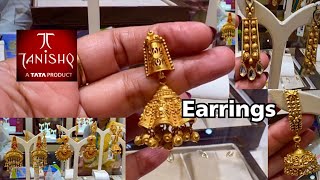 Tanishq 22k Gold Earring Designs with Price/Gold Jhumka/Antique Earrings/Gold Earrings/Deeya