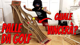 Quattro PALLINE da GOLF in caduta libera. Quale sarà la più veloce?