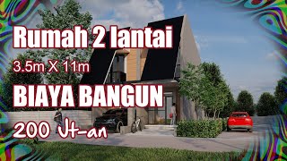 Rumah 2 lantai, Disain Kekinian, Biaya Bangun Hanya 200 Jt-an