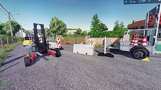 Trying out Palfinger FLC-253/closing road side & buying roadsigns |Public Work |Fs22 |Ps4