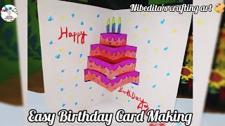 DIY Birthday Card Making Tutorial / How To Make A Birthday Card / Easy paper Craft