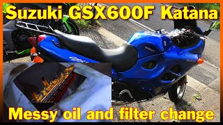 Suzuki GSX600F Katana - spartan oil change