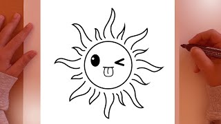 COMO DESENHAR UM SOL KAWAII.