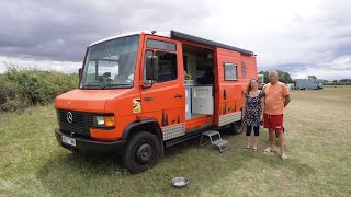 Couple's DIY cosy, homey van conversion w/ TV, NEAT SECOND BED & STUNNING BATHROOM 🚐