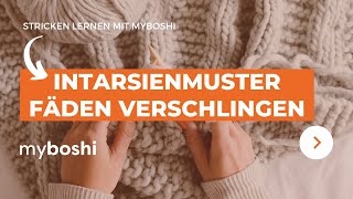 Fäden verschlingen beim Intarsienmuster | myboshi