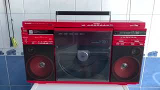 SHARP VZ-V20 Boombox Tape recorder PERFECT condition very rare RED for SALE