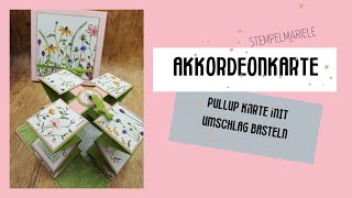 Was für eine tollen Kartenform: die akkordeon pullup Karte / funfoldkarte basteln mit Verpackung