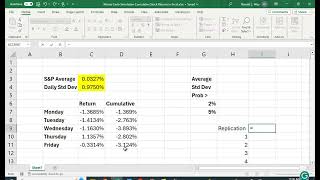 Monte Carlo Simulation - Cumulative Stock Returns in Excel - Revised