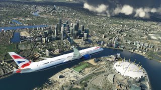 Boeing 787-10, British Airways, fly over of London, England 🏴󠁧󠁢󠁥󠁮󠁧󠁿 🇬🇧 MSFS 2020