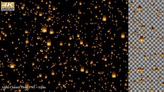 Sky Lanterns Festival 4K Alpha Channel Looped Animation