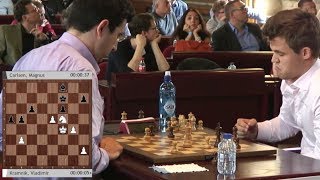 KNIGHT VS BISHOP ENDGAME!!! VLADIMIR KRAMNIK VS MAGNUS CARLSEN - BLITZ CHESS 2016