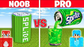 NOOB vs PRO: SPRITE House Build Challenge In Minecraft