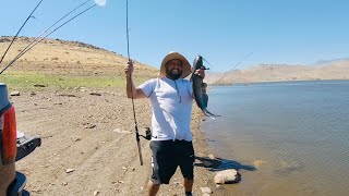 Lake Isabela CA..fin de semana pescando bagres/blueguills/carpas