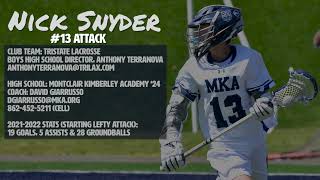 Nick Snyder 2022 Spring Lacrosse Highlights | Montclair Kimberley Academy '24 *