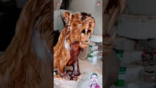 Wood Turning Process into a lion. #shorts #ytshorts #youtubeshorts #skills #crafts #handmade