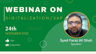 Webinar on Digitalization SAP by Syed Faraz Ali Shah - PIPFA