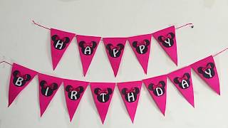 DIY Minnie mouse banner for birthday decorations