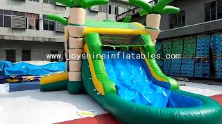 Banana tree inflatable bounce house with water slide