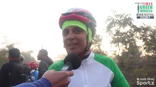 Green Ambassador, Kirti Virmani demonstrates her passion for cycling post her 1st Full Marathon