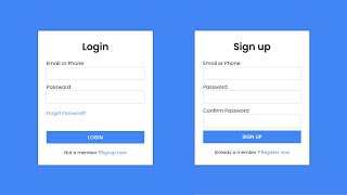 Sliding Login and Sign Up Form | Animated Login and Sign Up Page | HTML & CSS