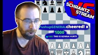 Funny Chess Game Show Highlights (Schrantz vs Stream)