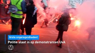 🚨Het gaat goed MIS! Politie slaat in op demonstranten UvA | Hart van Nederland